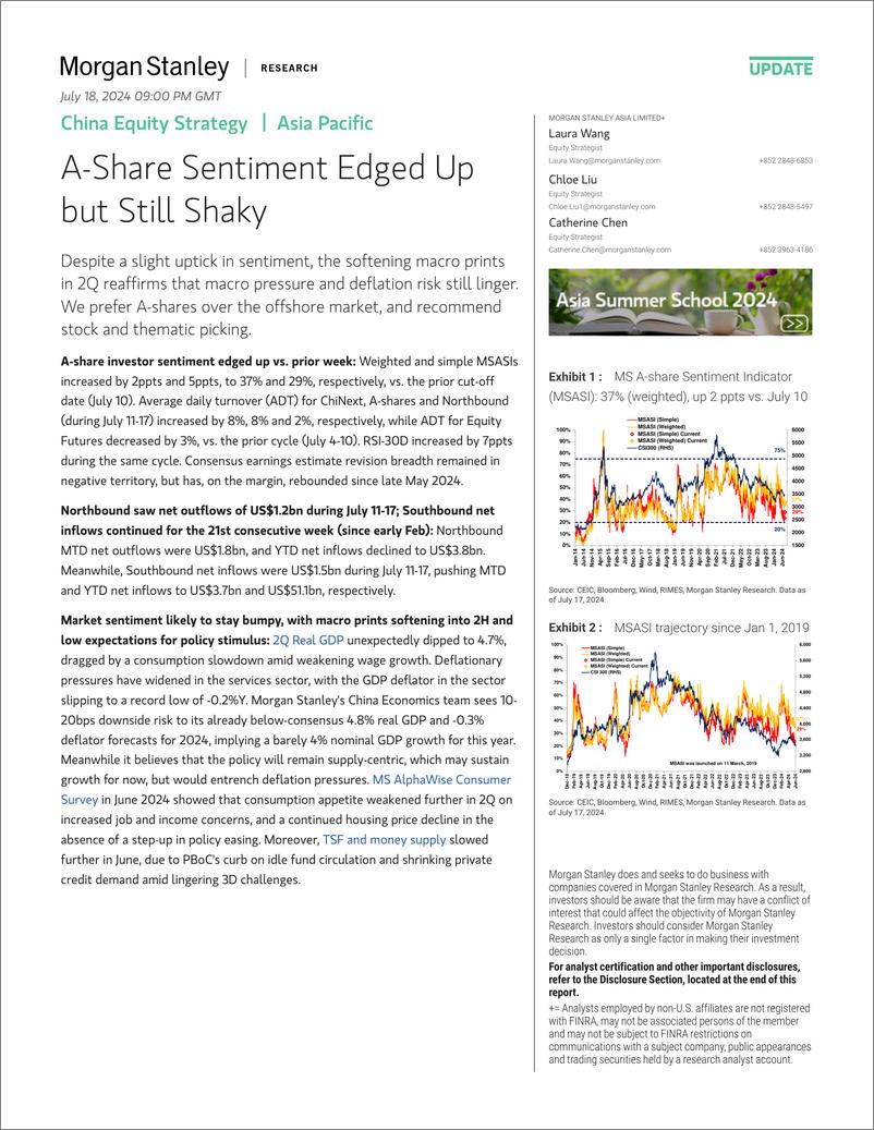 《Morgan Stanley-China Equity Strategy A-Share Sentiment Edged Up but Still ...-109304140》 - 第1页预览图