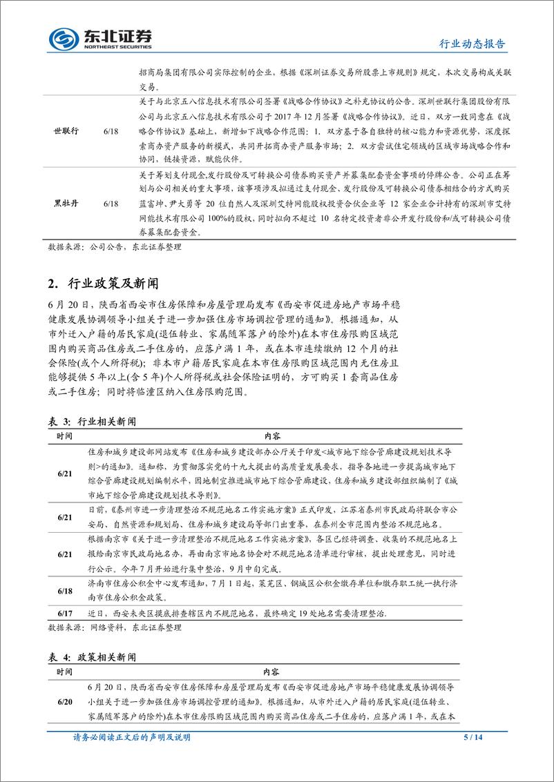 《房地产行业：华夏幸福公告下半年拿地额度，西安限购政策升级-20190621-东北证券-14页》 - 第6页预览图