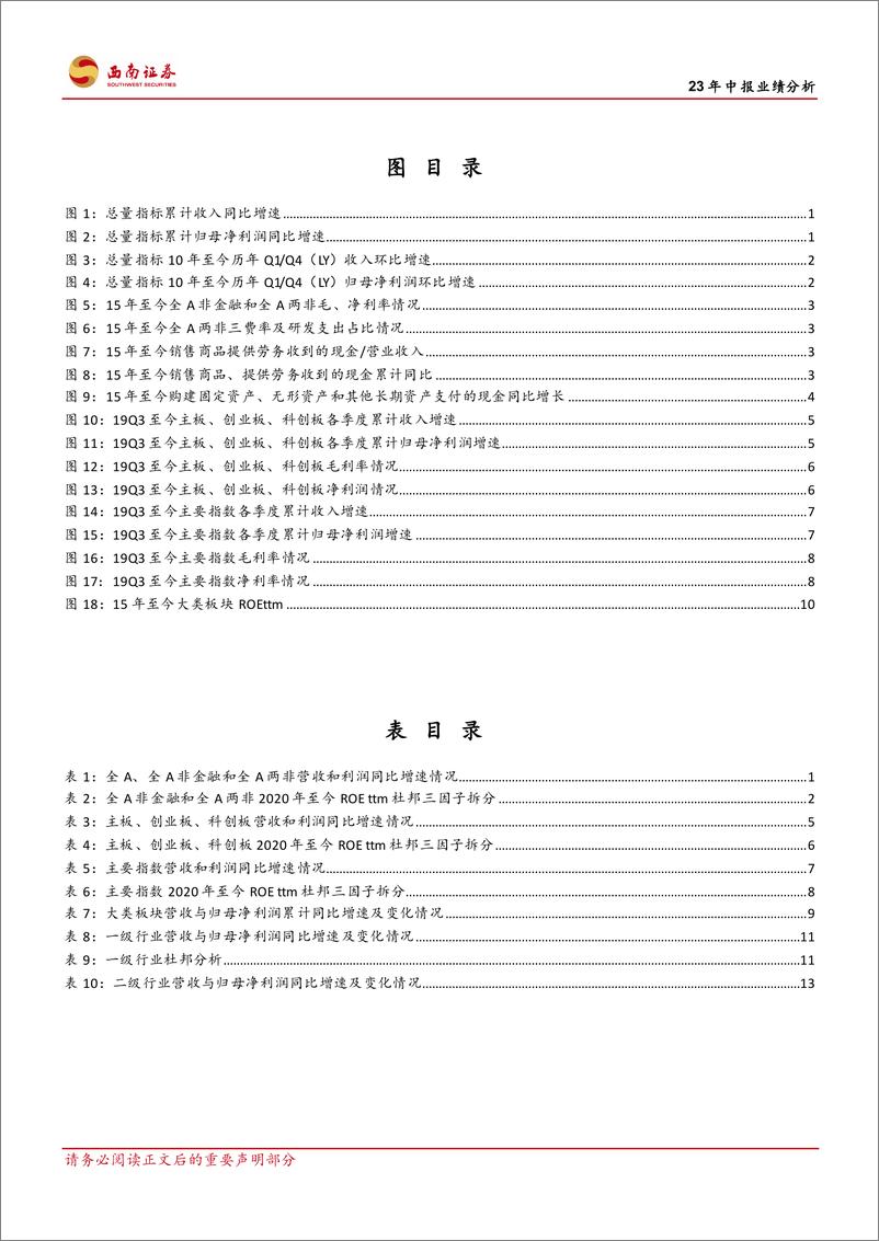 《23年中报业绩分析：全A业绩筑底中，社交、出行链业绩亮眼-20230904-西南证券-19页》 - 第4页预览图