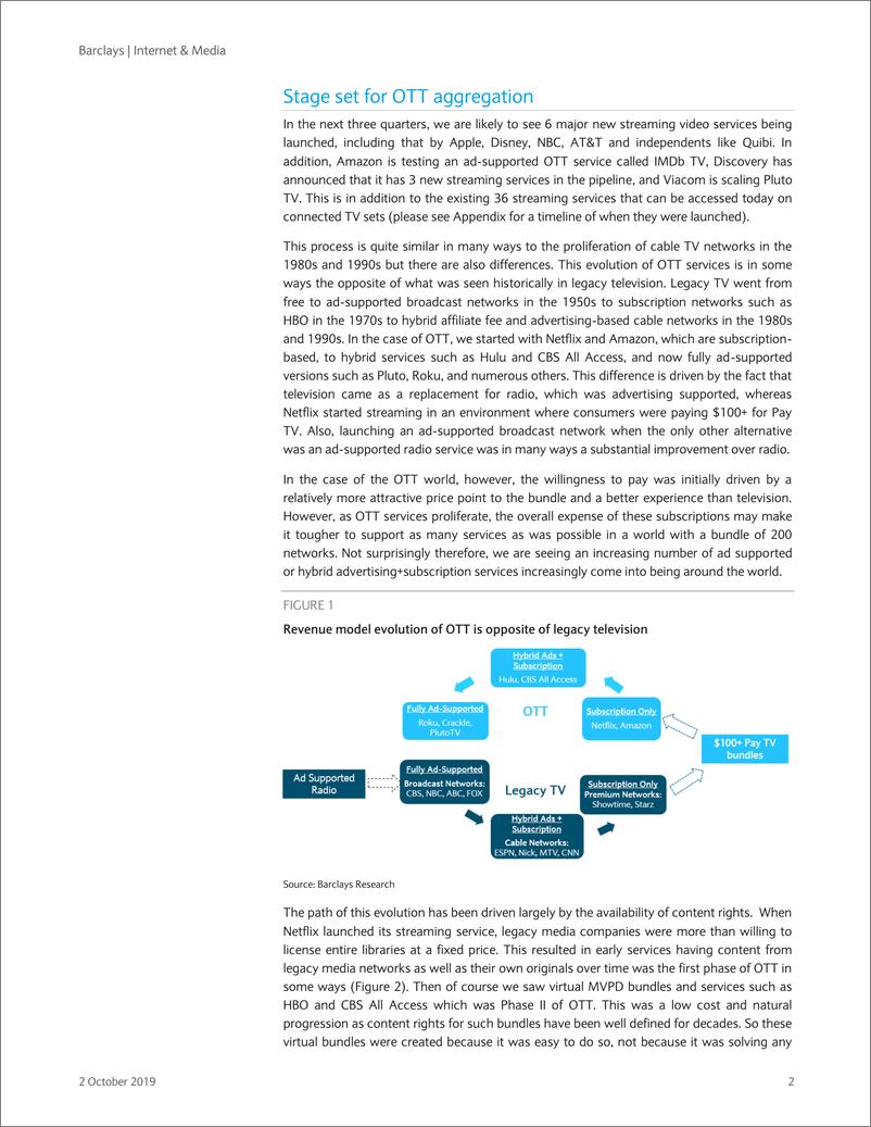 《巴克莱-美股-互联网与媒体行业-互联网与媒体：为什么捆绑销售是未来流媒体的趋势-2019.10.2-21页》 - 第3页预览图