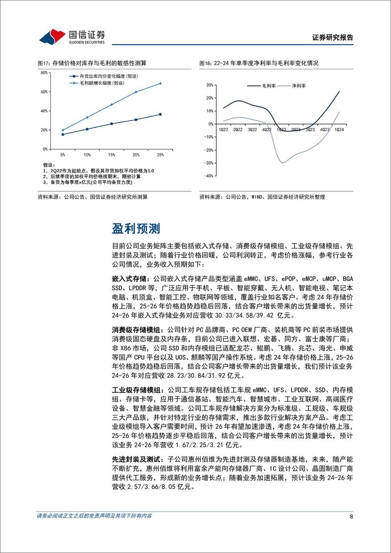 《佰维存储(688525)1Q24扣非净利润同比增长228%25，存储与先进封测多维布局-240523-国信证券-16页》 - 第8页预览图