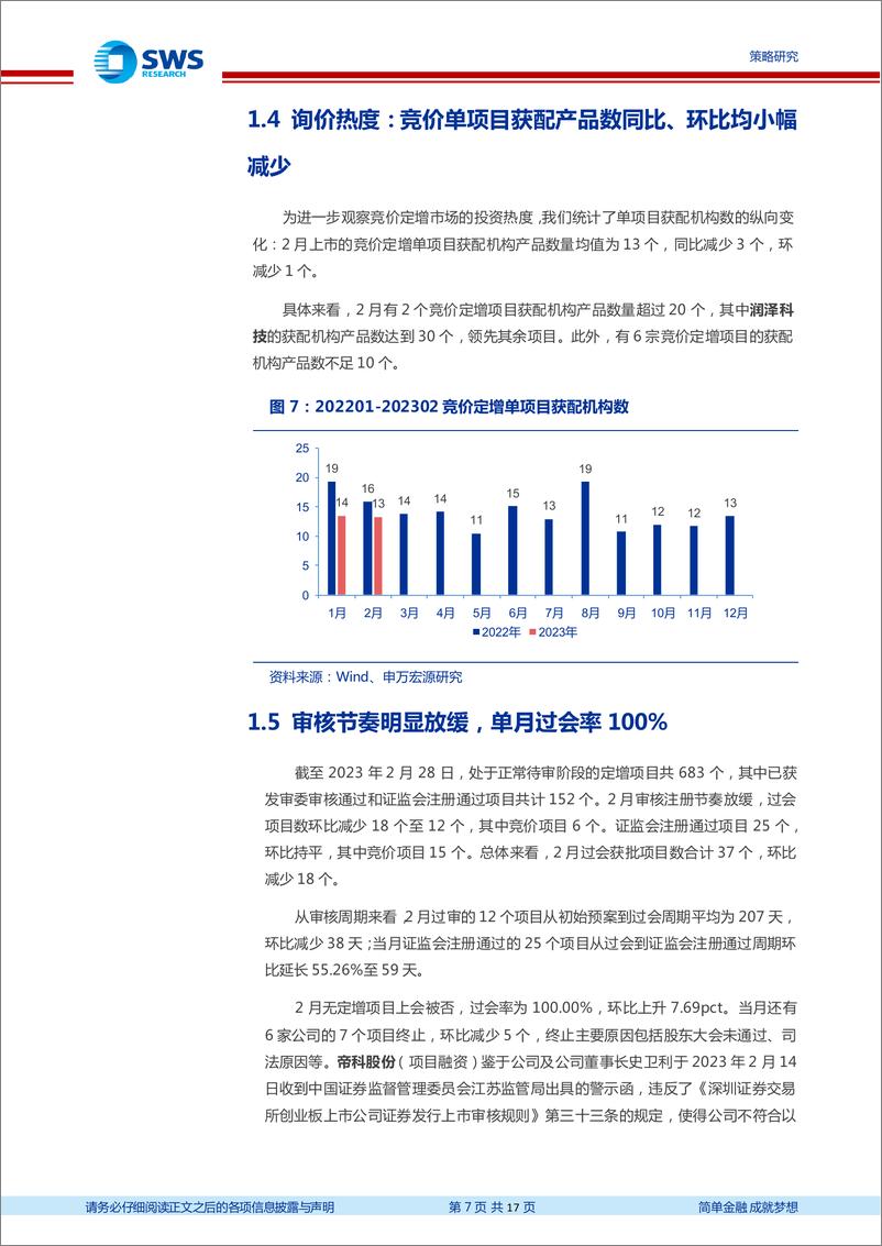 《定增市场2023年2月报：募足率升至九成，解禁收益环比上行-20230303-申万宏源-17页》 - 第8页预览图