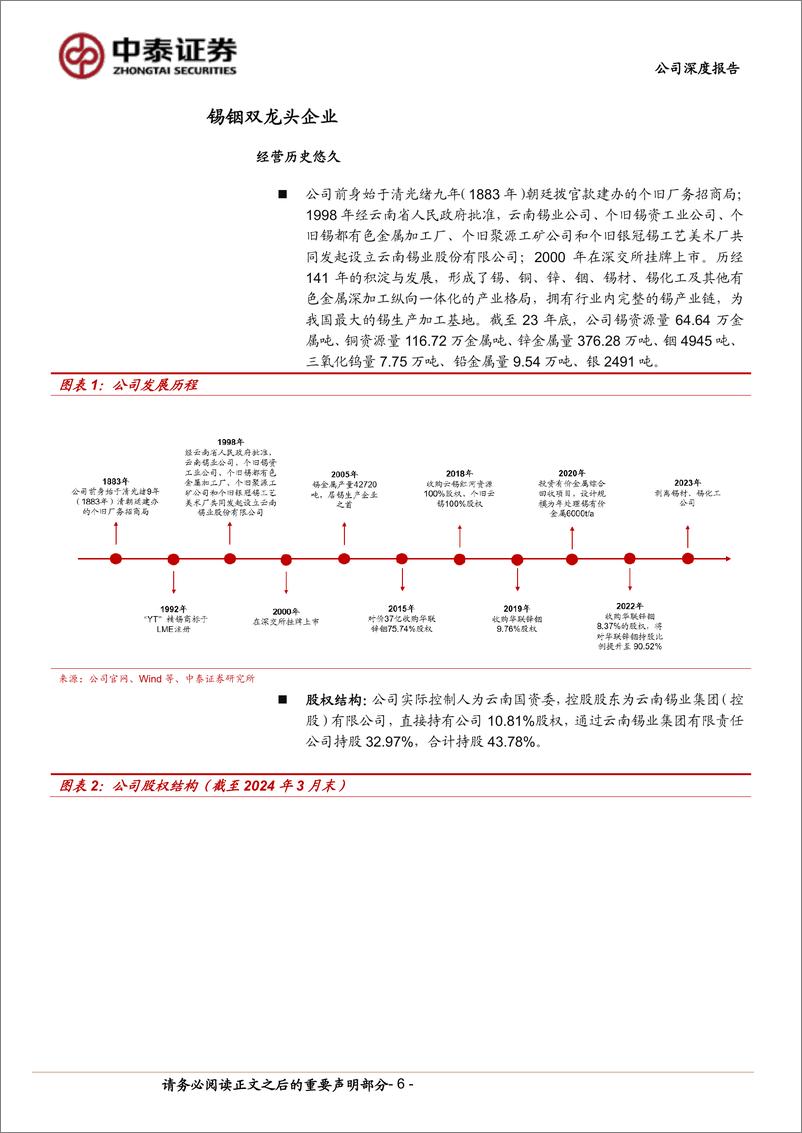 《锡业股份(000960)半导体需求复苏趋势已至，锡业龙头价值重估-240812-中泰证券-30页》 - 第6页预览图