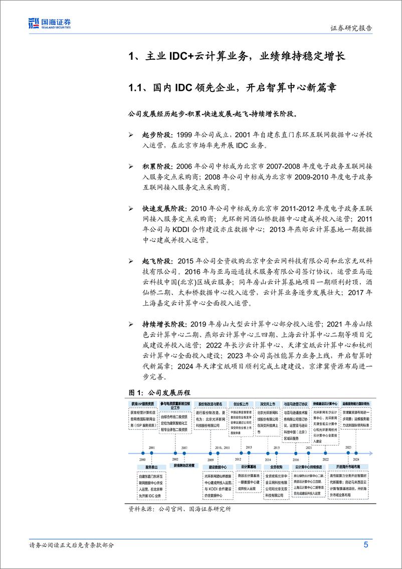 《光环新网(300383)公司动态研究：积极推进AIDC项目，AIGC时代下再起航-250216-国海证券-18页》 - 第5页预览图