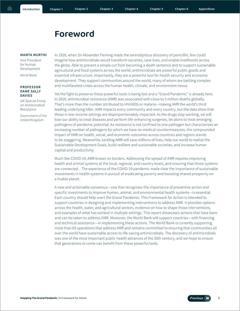 《世界银行-阻止大流行病：一个行动框架——通过世界银行的业务解决抗微生物耐药性问题（英）-2024.5-290页》 - 第7页预览图
