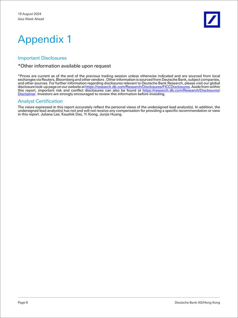 《Deutsche Bank-Asia Week Ahead What you need to know 19-23 August-109914052》 - 第6页预览图