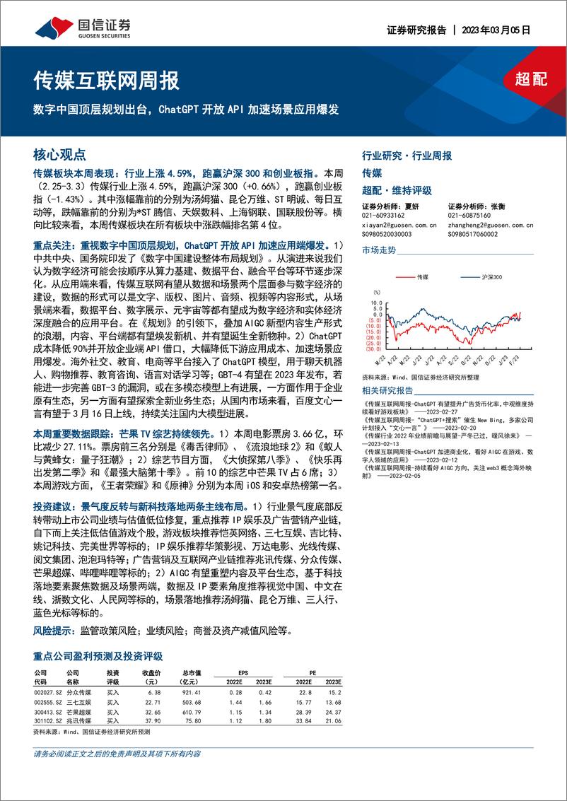 《数字中国顶层规划出台，ChatGPT开放API加速场景应用爆发》 - 第1页预览图