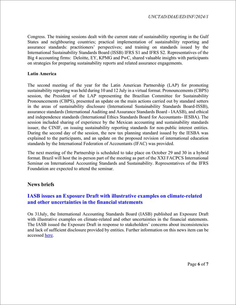 《联合国贸易发展委员会-会计准则专家组更新——2024年7月（英）-7页》 - 第6页预览图