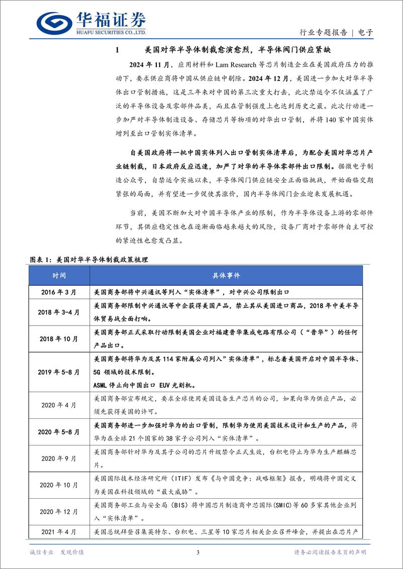 《电子行业专题报告：自主可控加速攻坚，半导体阀门或迎机遇-250114-华福证券-11页》 - 第3页预览图