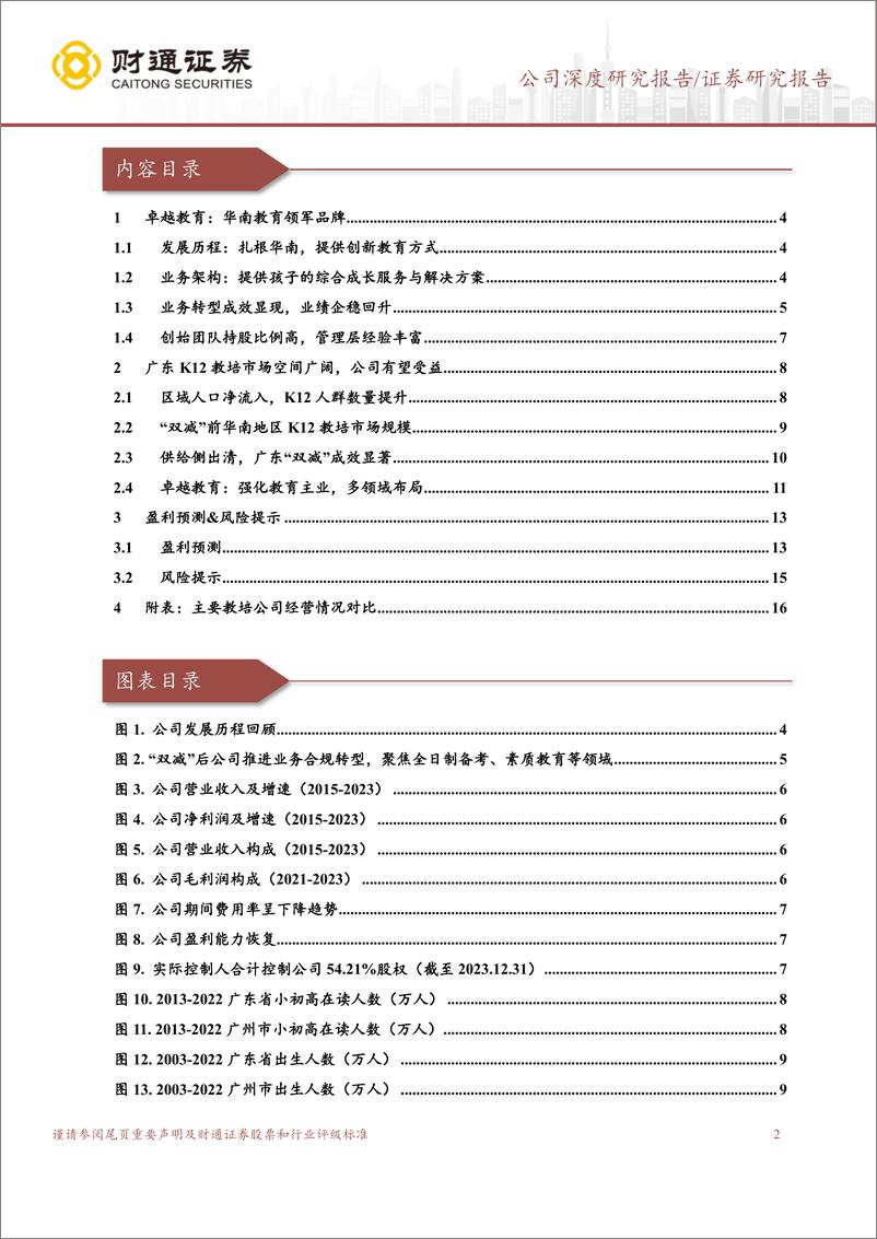 《卓越教育集团(3978.HK)华南教育领军品牌，转型完毕业绩高增-240521-财通证券-20页》 - 第2页预览图