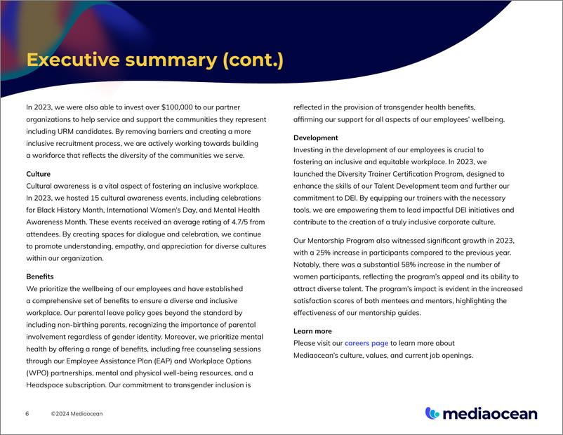 《Mediaocean：2023年多元化报告：促进包容 推动变革（英文版）》 - 第6页预览图