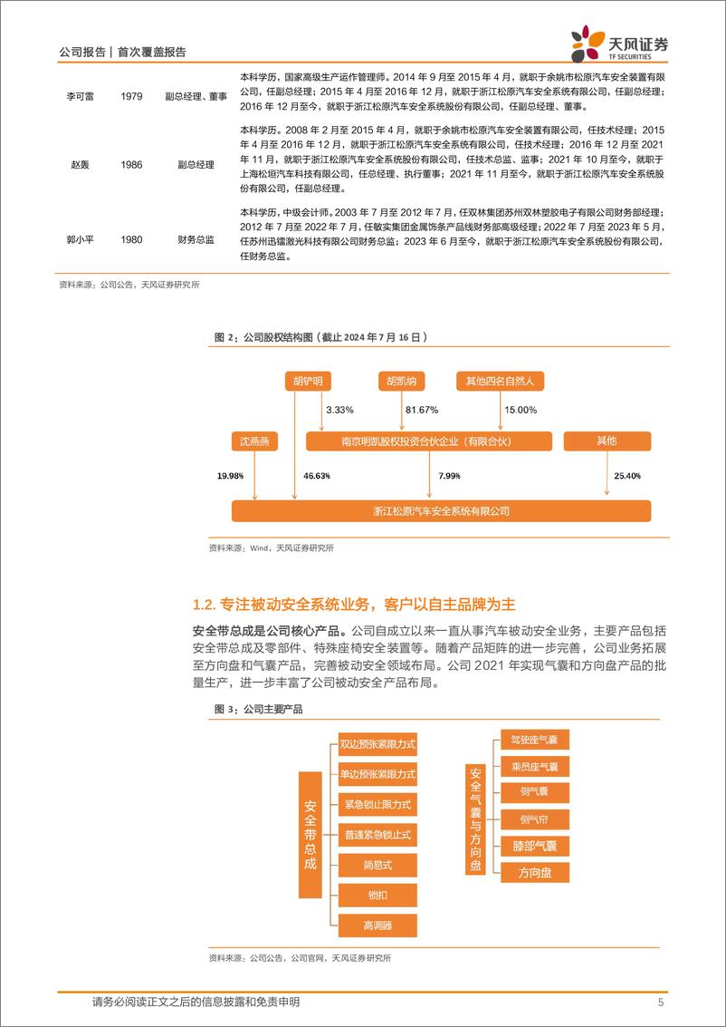 《松原股份(300893)自主被动安全龙头，国产替代成长可期-240731-天风证券-24页》 - 第5页预览图