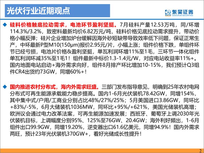 《光伏行业月报：2023年7月，新技术业绩亮眼，多国上调光伏装机目标-20230802-东吴证券-52页》 - 第3页预览图