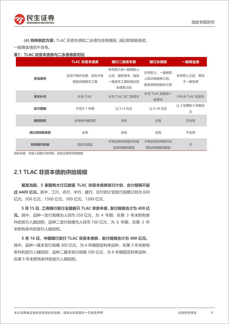 《资本补充类工具专题：TLAC非资本债与二永债供给-240520-民生证券-18页》 - 第7页预览图