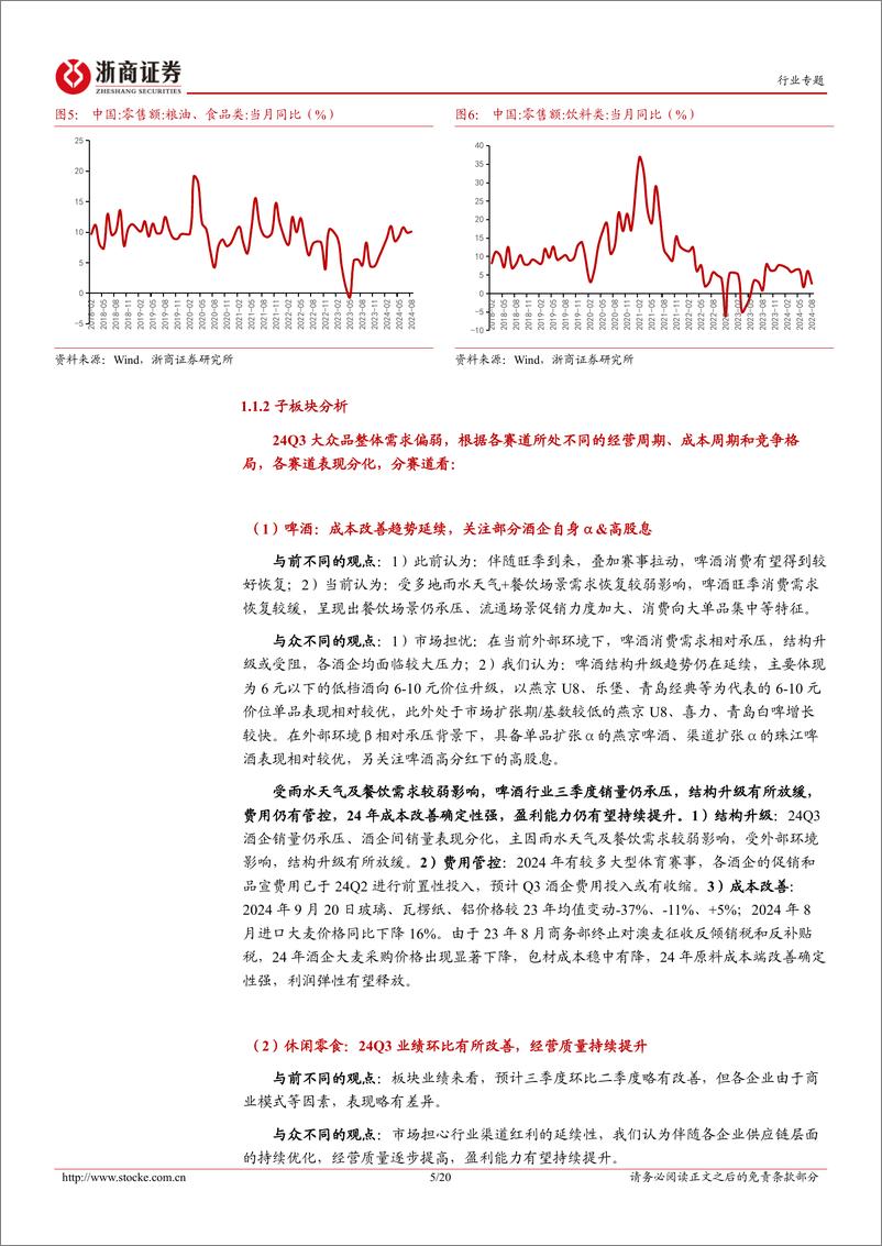 《非白酒行业大众品24Q4策略暨24Q3业绩前瞻：低增速下牛市三阶段-241006-浙商证券-20页》 - 第4页预览图