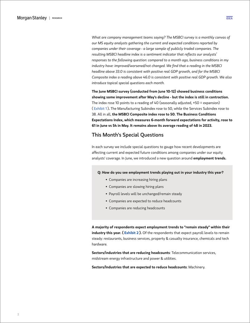 《Morgan Stanley Fixed-US Economics Business Conditions Employment Trends Expecte...-108709405》 - 第2页预览图