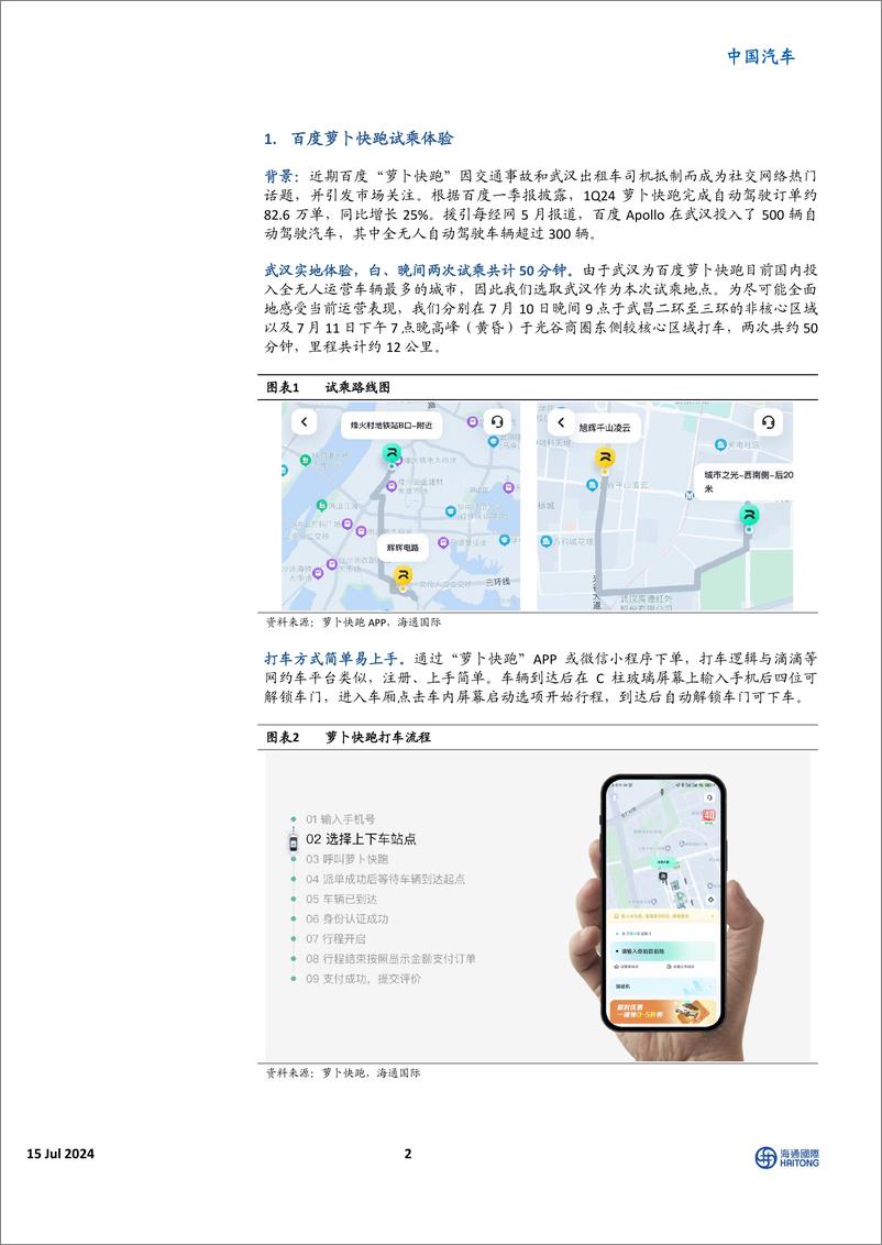 《百度萝卜快跑体验报告_Robotaxi发展现状与展望》 - 第2页预览图