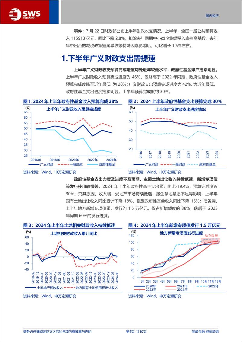 《上半年财政数据点评：财政支出需赶进度-240723-申万宏源-10页》 - 第4页预览图