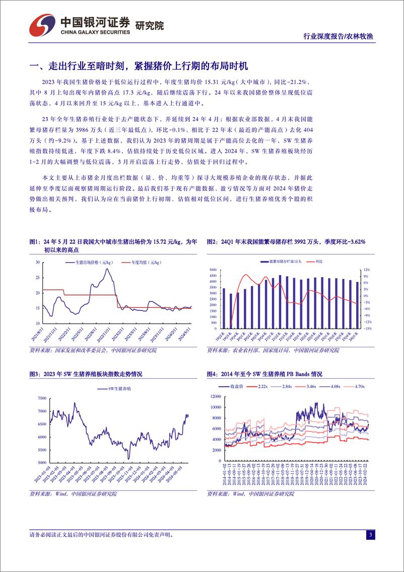 《农林牧渔行业“读懂猪周期”系列报告二十一：走出行业至暗时刻，紧握猪价上行期的布局时机-240529-银河证券-20页》 - 第3页预览图