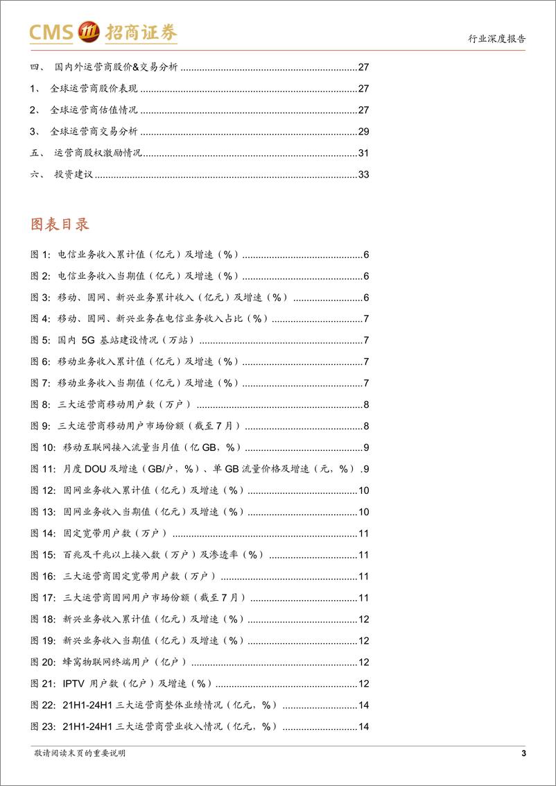 《通信行业全球运营商月报5-24H1中报总结：平衡增长、盈利、分红，高质量经营持续回报股东-240828-招商证券-34页》 - 第3页预览图