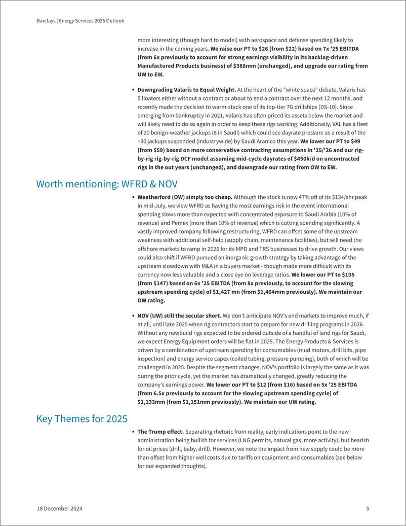 《Barclays_Energy_Services_2025_Outlook_Facing_Further_Spending_Deceleration_Downgrade_Sector_to_Neutral》 - 第5页预览图