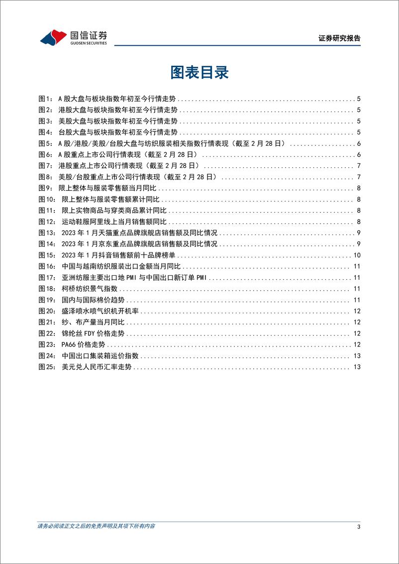 《纺织服装行业3月投资策略：品牌服饰加速复苏，制造出口边际向好-20230303-国信证券-21页》 - 第4页预览图