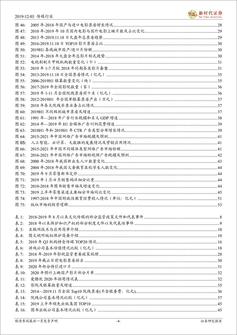 《2020年传媒行业投资策略：寻找5G科技新动力，把握传媒新机会，推荐游戏和流媒体-20191204-新时代证券-56页》 - 第5页预览图