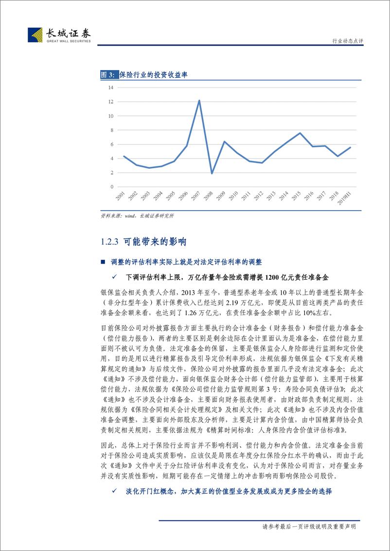 非银行金融行业《关于完善人身保险业责任准备金评估利率形成机制及调整责任准备金评估利率有关事项的通知》的点评：防患利差损风险，上市险企影响相对较小-20190901-长城证券-12页 - 第8页预览图