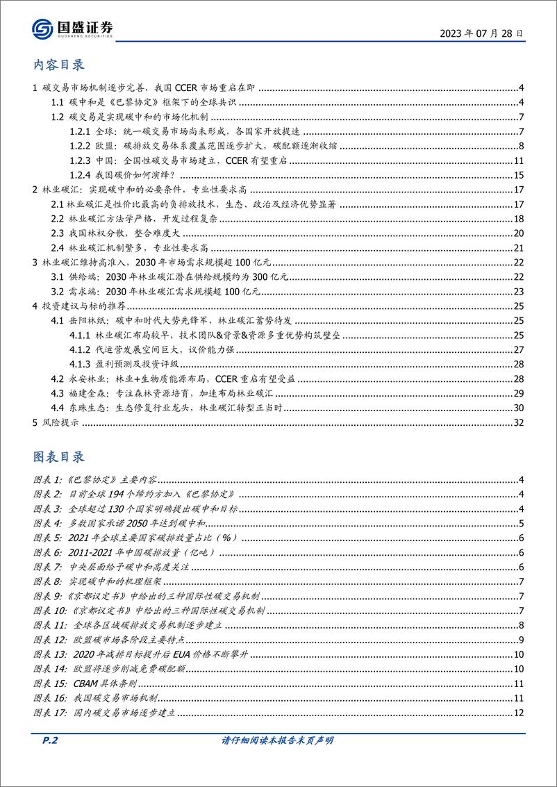 《轻工制造行业专题研究：CCER年内有望重启，林业碳汇大有可为-20230728-国盛证券-33页》 - 第3页预览图