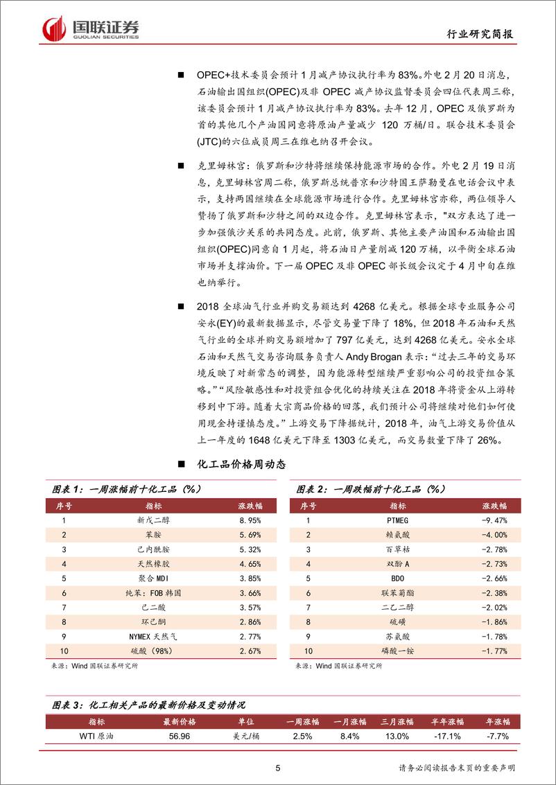 《化工行业：开工逐渐回暖，关注涨价化工品-20190224-国联证券-22页》 - 第6页预览图