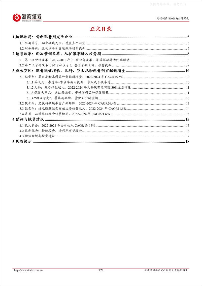 《浙商证券-羚锐制药(600285)深度报告：改革弹性体现，骨科贴膏龙头-230220》 - 第3页预览图