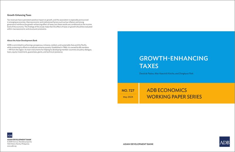 《亚开行-促进增长的税收（英）-2024.5-61页》 - 第1页预览图