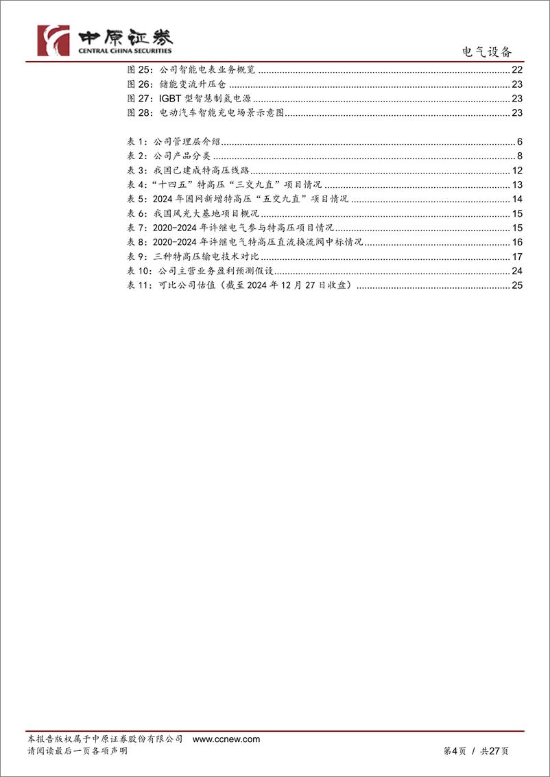 《许继电气(000400)公司深度分析：特高压直流建设加速，网内外业务稳步发展-241231-中原证券-27页》 - 第4页预览图