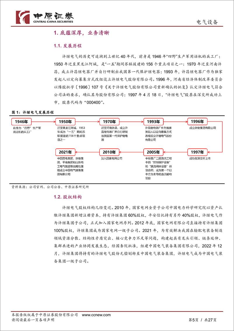 《许继电气(000400)公司深度分析：特高压直流建设加速，网内外业务稳步发展-241231-中原证券-27页》 - 第5页预览图