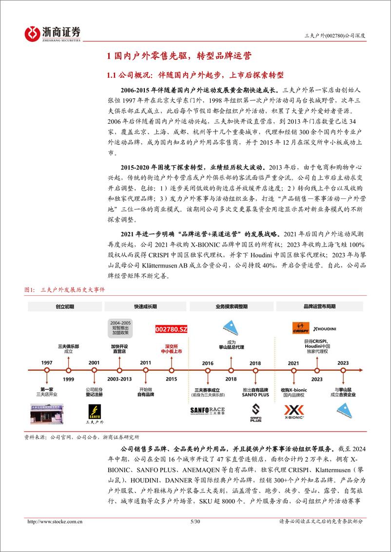 《三夫户外(002780)深度报告：华丽转型品牌运营集团，手握多张稀缺好牌-241216-浙商证券-30页》 - 第5页预览图