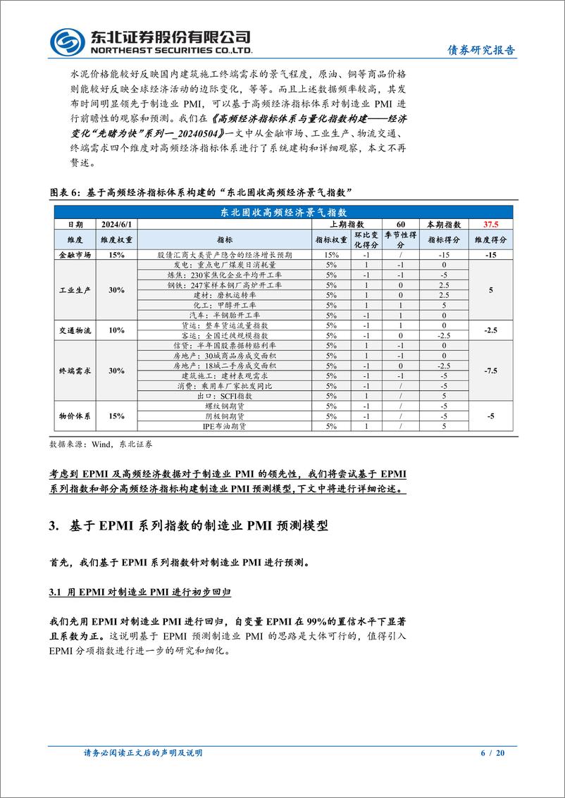 《经济变化“先睹为快”系列二：基于EPMI和高频指标的PMI预测模型-240604-东北证券-20页》 - 第6页预览图