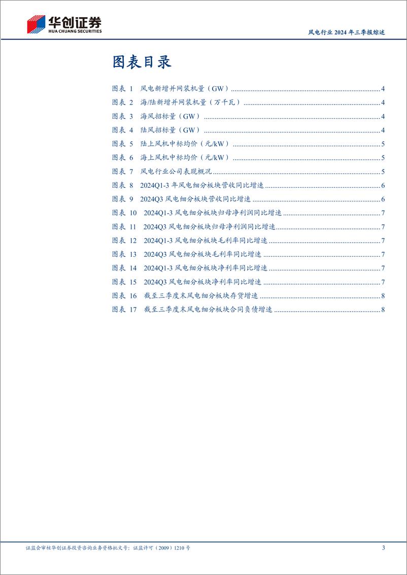 《电力设备及新能源行业风电行业2024年三季报综述：Q3风电景气度已显著回升，看好25年订单交付业绩放量-241111-华创证券-11页》 - 第3页预览图