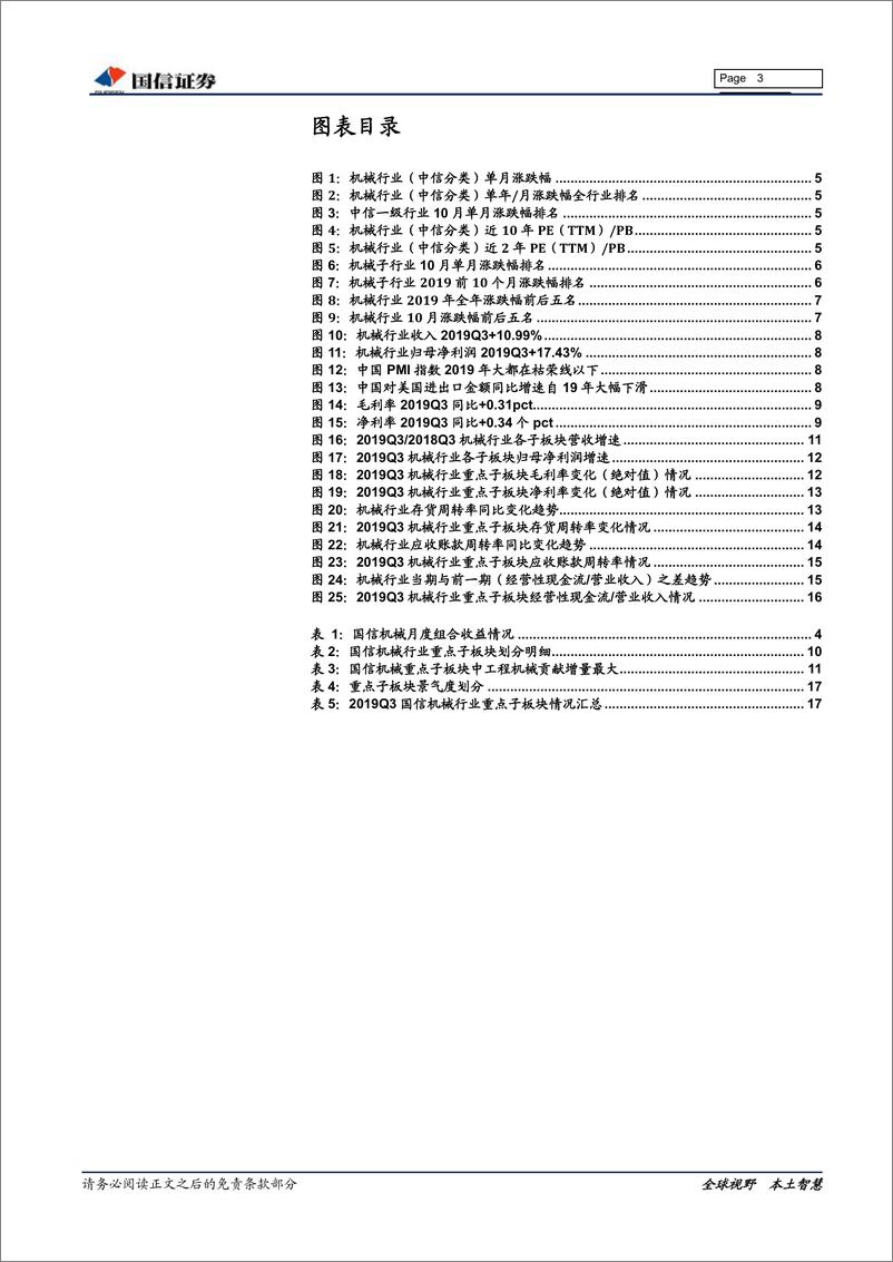 《机械行业2019三季报总结暨11月策略：经营环比改善，持续把握结构性机会-20191115-国信证券-20页》 - 第4页预览图