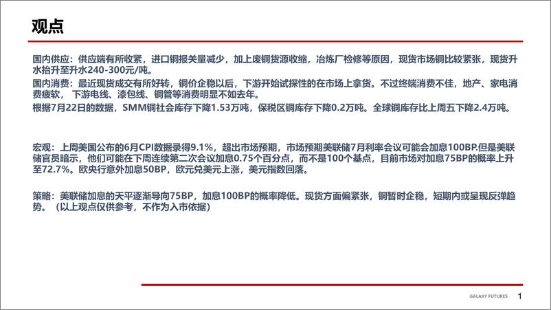 《现货支撑显现，铜价企稳反弹-20220725-银河期货-20页》 - 第3页预览图