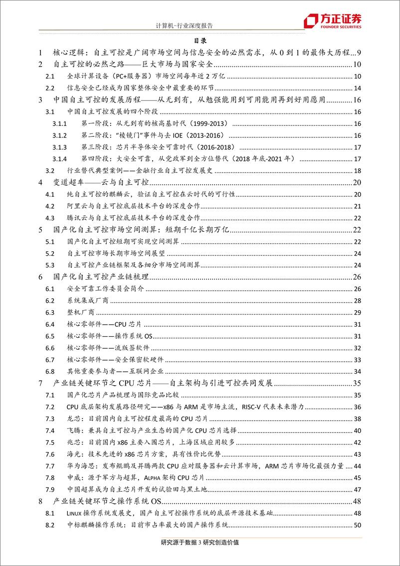 《计算机行业中国自主可控行业全景图：历史的必然，最伟大的历程-20190526-方正证券-97页》 - 第4页预览图