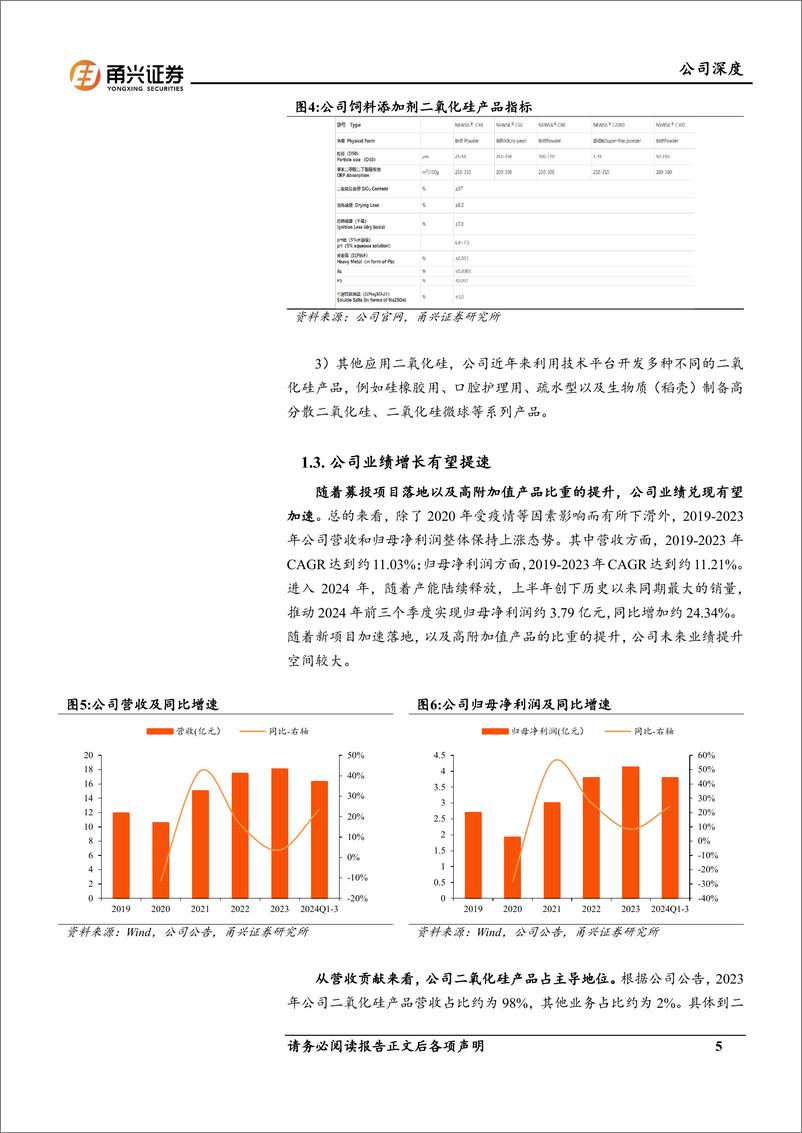 《确成股份(605183)首次覆盖报告：白炭黑龙头承势而上，高端转型成长可期-241219-甬兴证券-20页》 - 第5页预览图