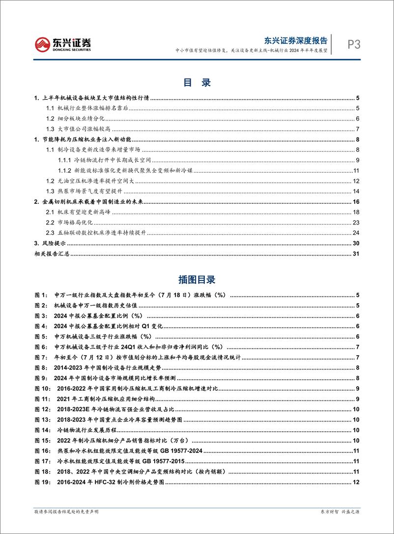 《机械行业2024年半年度展望：中小市值有望迎估值修复，关注设备更新主线-240724-东兴证券-33页》 - 第3页预览图