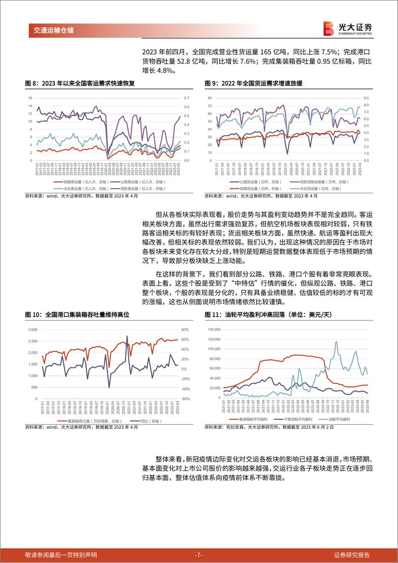 《交通运输行业2023年中期投资策略：苦尽甘来，稳步前进-20230608-光大证券-34页》 - 第8页预览图