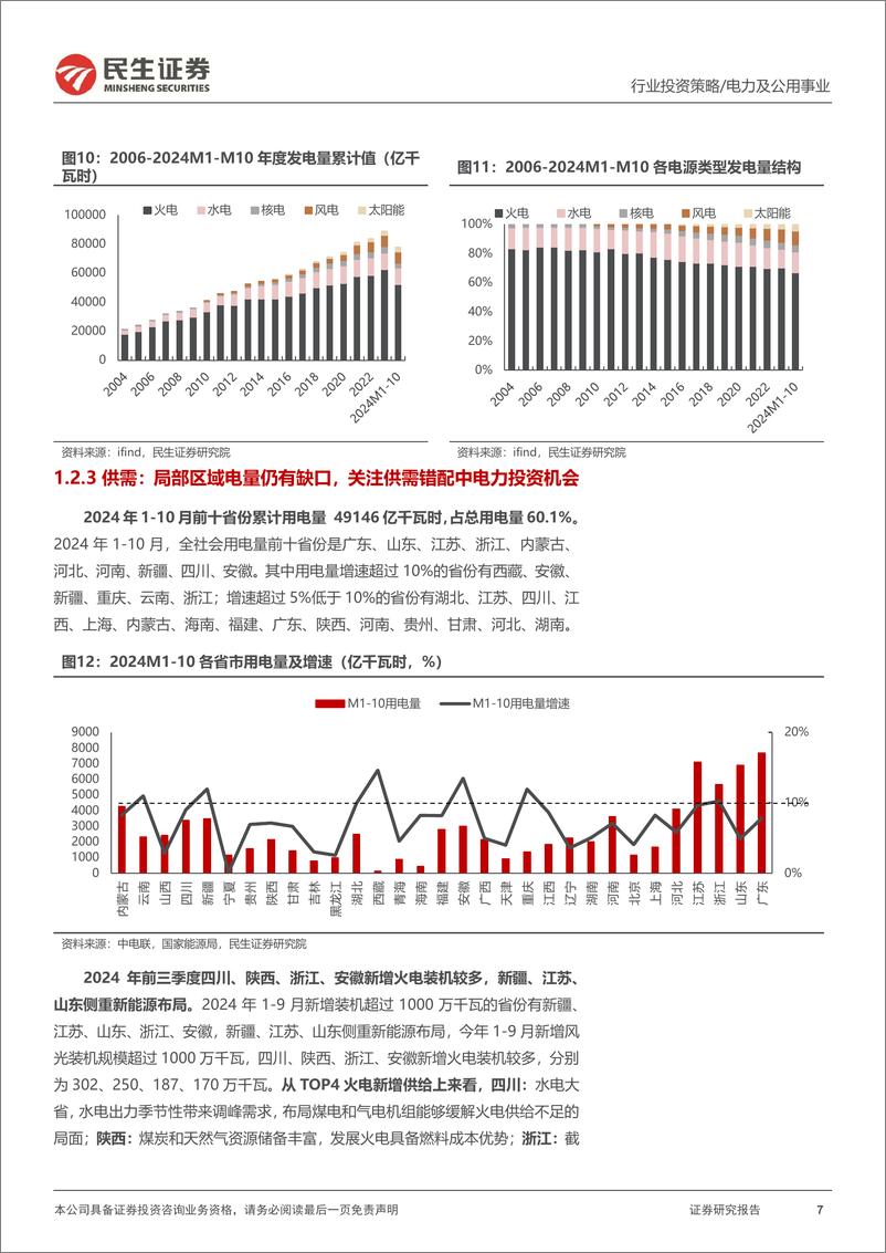 《电力行业2025年度投资策略：攻守兼备，低利率背景下的优质选择-241214-民生证券-42页》 - 第7页预览图