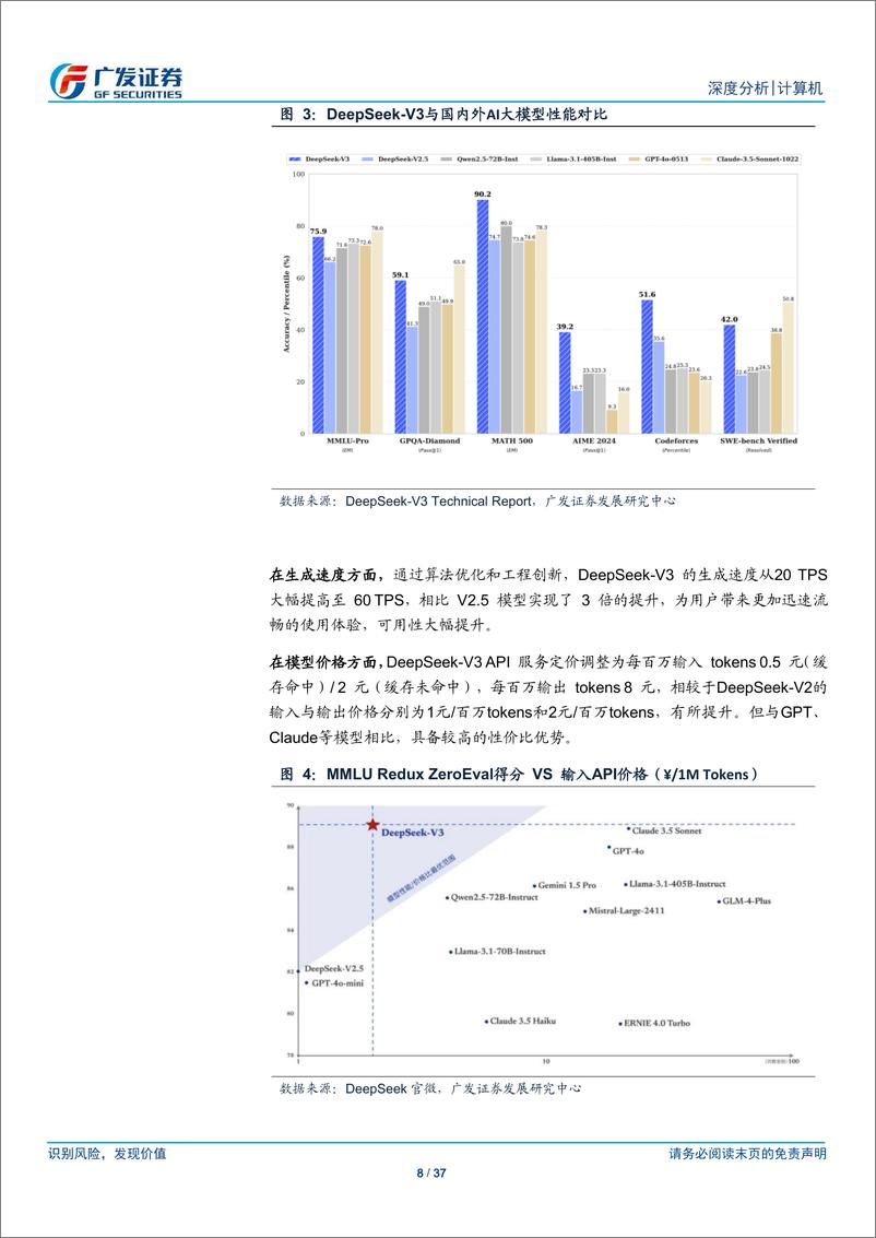 《计算机行业：比较试用DeepSeek看模型走向应用的新迹象-241229-广发证券-37页》 - 第8页预览图