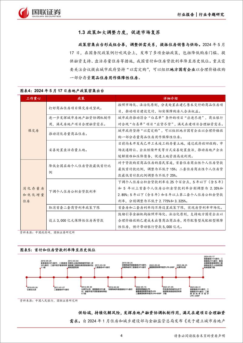 《房地产行业专题研究：政策利好频出，供需有望修复-240527-国联证券-11页》 - 第4页预览图