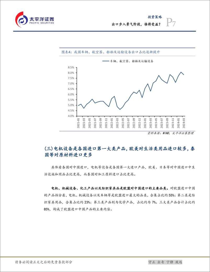 《投资策略：出口步入景气阶段，谁将受益？-240514-太平洋证券-21页》 - 第7页预览图