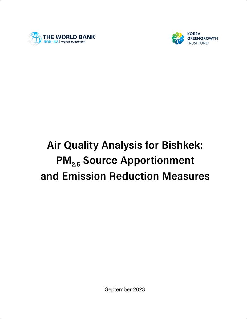 《世界银行-比什凯克市空气质量分析——PM2.5源解析及减排措施（英）-70页》 - 第2页预览图