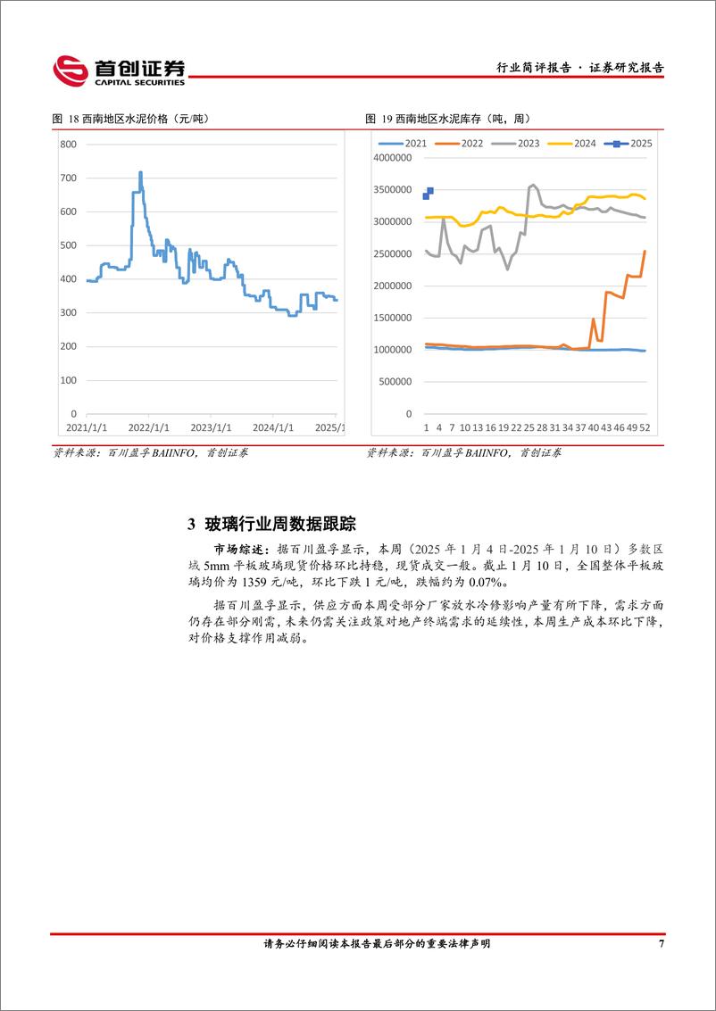 《建筑材料行业简评报告：建材行业指数下行，玻璃水泥弱势调整-250114-首创证券-19页》 - 第8页预览图