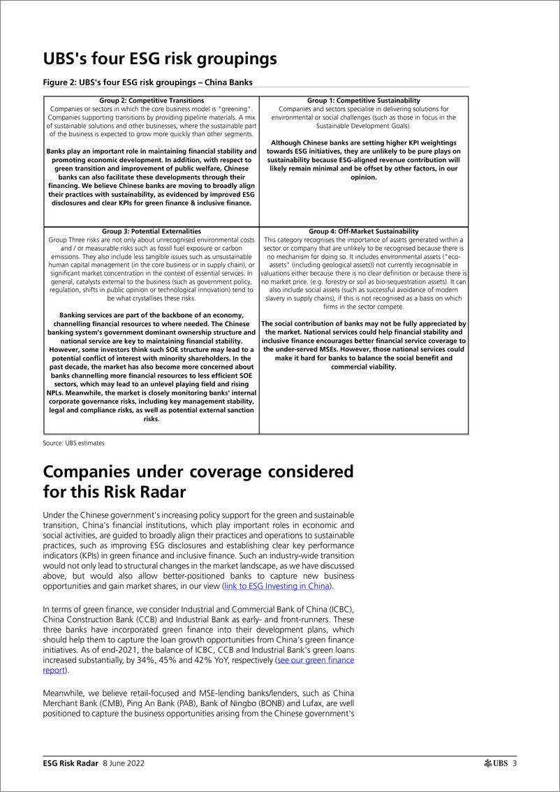 《瑞银-中国投资策略-ESG风险雷达：中国的银行-2022.6.8-31页》 - 第4页预览图